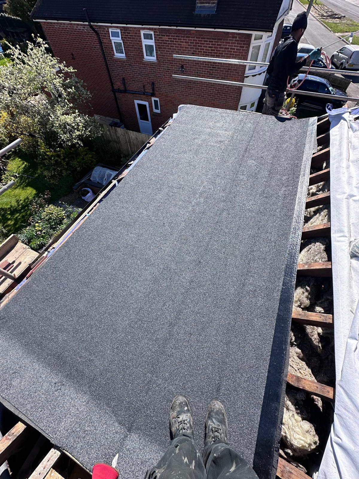 Completed flat roof after service